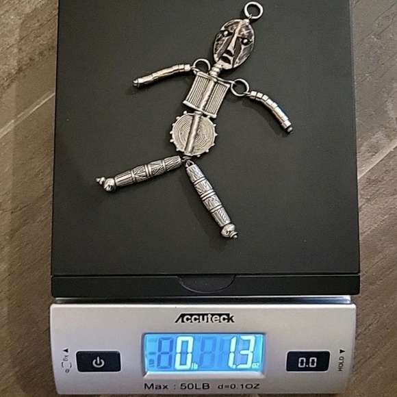 Vtg Mixed Metal Human Replica Carved Face Figure Pendant - Picture 11 of 11